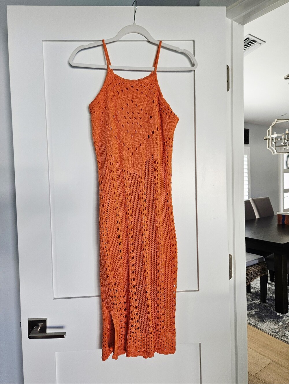 Knit Cami Maxi Dress Orange Size L